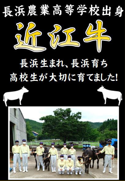 長浜農業高等学校出身「近江牛」長浜生まれ、長浜育ち 高校生が大切に育てました！