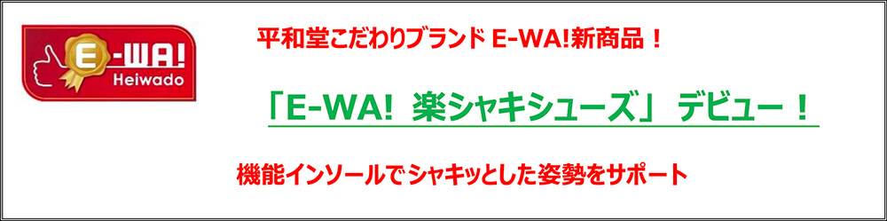 平和堂こだわりブランドE-WA!新商品！「E-WA! 楽シャキシューズ」デビュー！ 機能インソールでシャキッとした姿勢をサポート